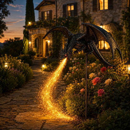 🐉 50% OFF 2027 Dragon’s Ember Solar Garden Light 🔥 Magical Halloween Outdoor Decor
