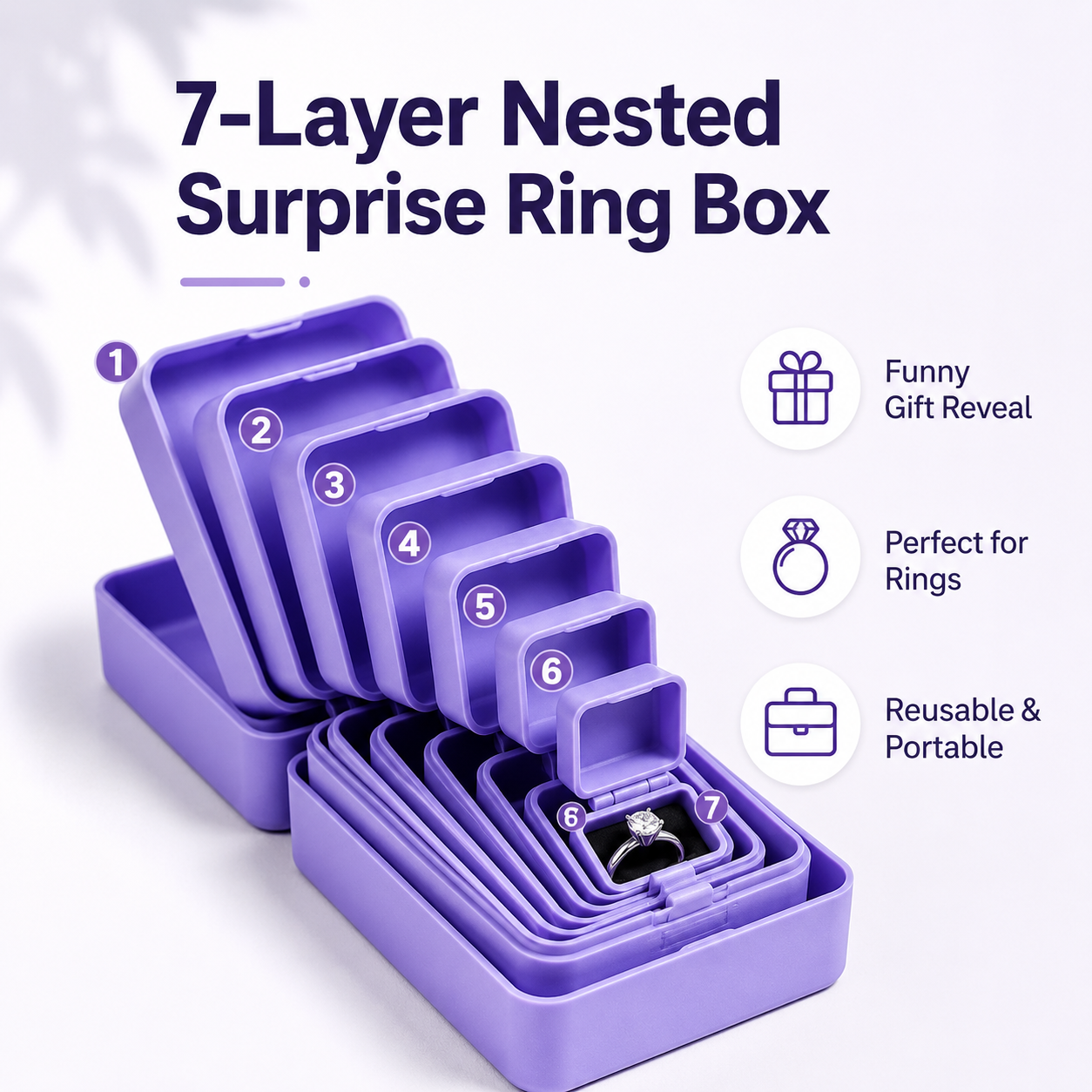 🎉 LIMITED 50% OFF 7-Layer Gift Reveal Box 😂 Perfect for Rings & Tiny Surprises
