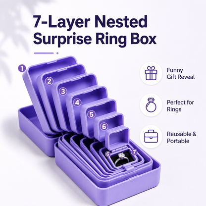 🎉 LIMITED 50% OFF 7-Layer Gift Reveal Box 😂 Perfect for Rings & Tiny Surprises