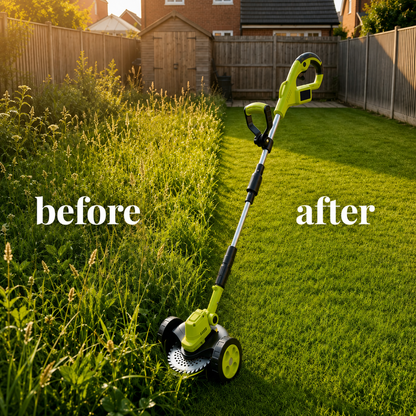 🔥48% OFF 3-in-1 Cordless Grass Trimmer with Wheels – Brushless Lawn Edger & Mini Mower