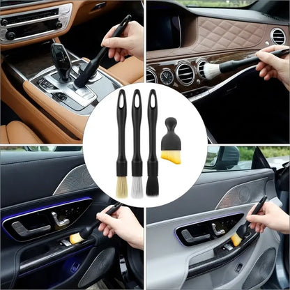 🔥 49% OFF Car Interior Cleaning Brush Set – 4 Detail Brushes for Dust & Tight Spaces