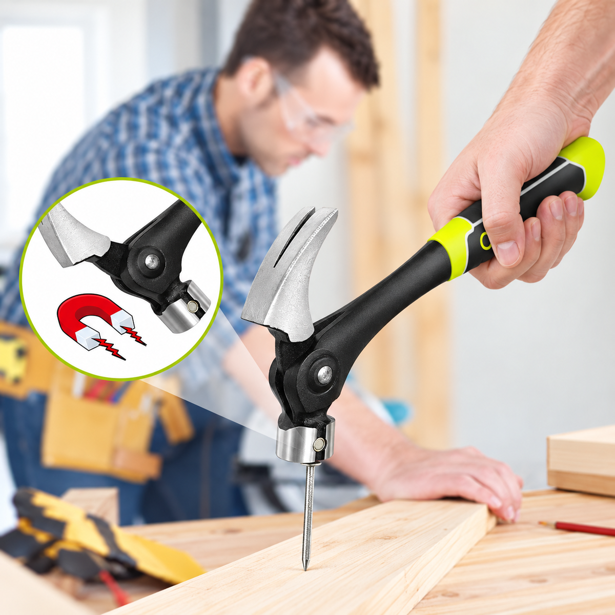 🔨 50% OFF Multi-Function Magnetic Claw Hammer — Hold Nails, Drive Fasteners & Pry with One Tool