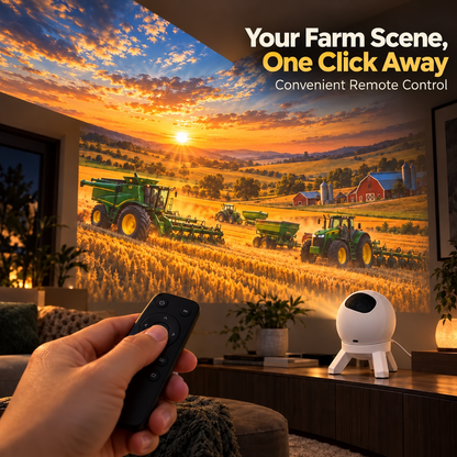 🚜 Kids Tractor & Countryside Harvest Sunset Night Light Projector with Remote Control 🌾