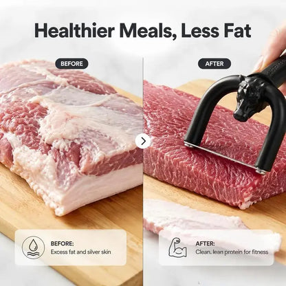 🔥 LAST CHANCE 🥩 Professional Meat Fat Trimmer & Handheld Slicer for Cleaner Steak & BBQ Prep