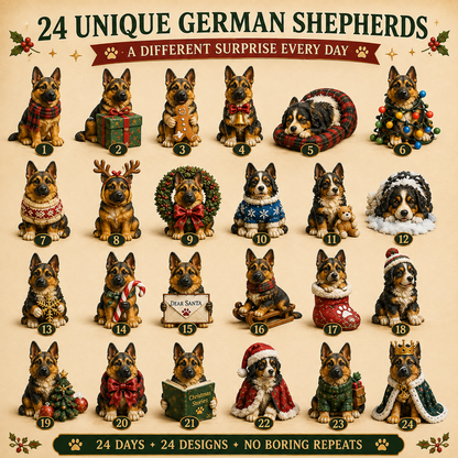 🎄 50% OFF German Shepherd Christmas Advent Calendar – 24 Acrylic Surprises