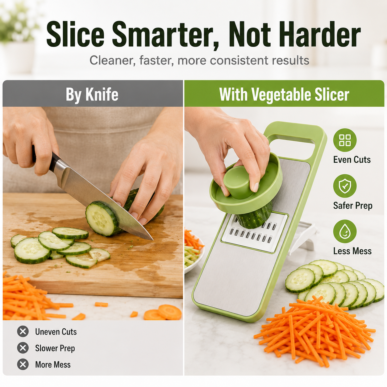 🔥 50% OFF 6-in-1 Vegetable Slicer 🥕 Slice, Shred & Prep Faster