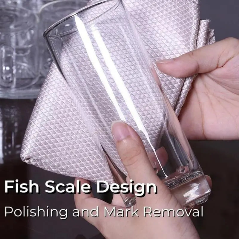 ✨ 50% OFF 10PCS Fish Scale Cleaning Cloth — No Streaks, Less Lint & Powerful Absorption