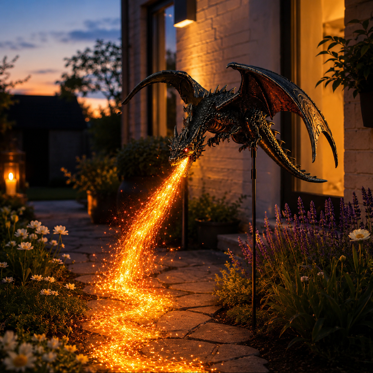 🐉 50% OFF 2027 Dragon’s Ember Solar Garden Light 🔥 Magical Halloween Outdoor Decor