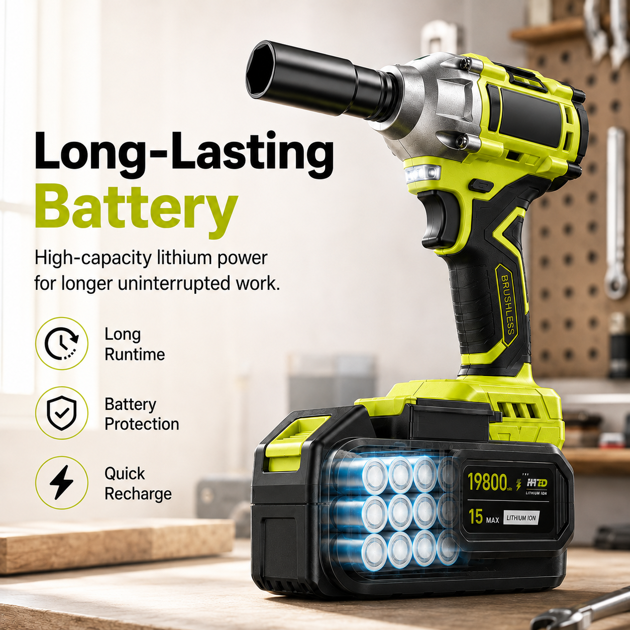 ⚡ 50% OFF Brushless Cordless Impact Wrench Kit – Power Through Tough Jobs 🔧