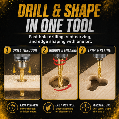 🔥 50% OFF 6-Piece HSS Carving Drill Bit Set ⚡ Drill, Groove & Shape with Ease