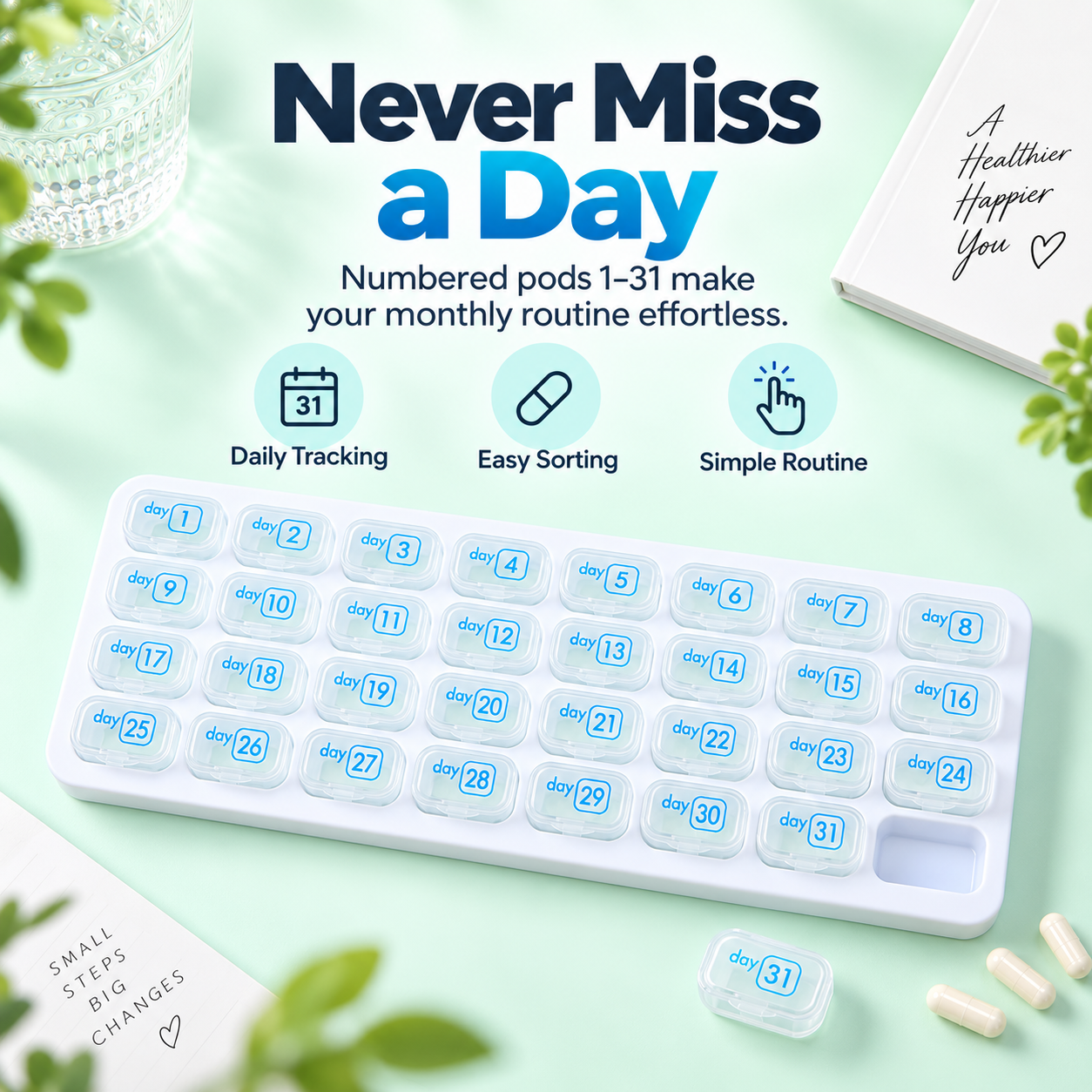 🔥 49% OFF 31-Day Monthly Pill Organizer – Stay Organized All Month