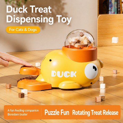 🐥 Interactive Duck Treat Dispenser Toy for Dogs & Cats