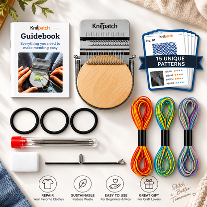 🧵 PatchMaker 3.0 Darning Loom Kit – Easy Clothing Repair & Weaving Tool