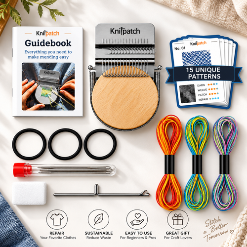 🧵 PatchMaker 3.0 Darning Loom Kit – Easy Clothing Repair & Weaving Tool