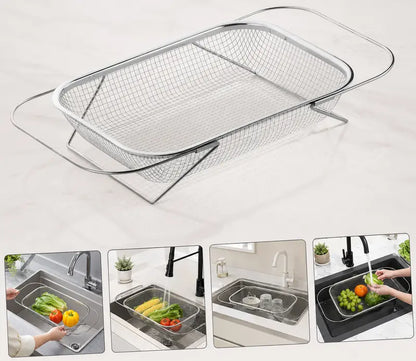 ✨ Save 50% Today 🥬 Expandable Over-the-Sink Strainer Basket – Rinse, Drain & Dry with Ease
