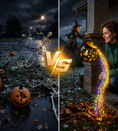 🎃 50% OFF Glowing Witch Cauldron Garden Light ✨ Outdoor Halloween Decor