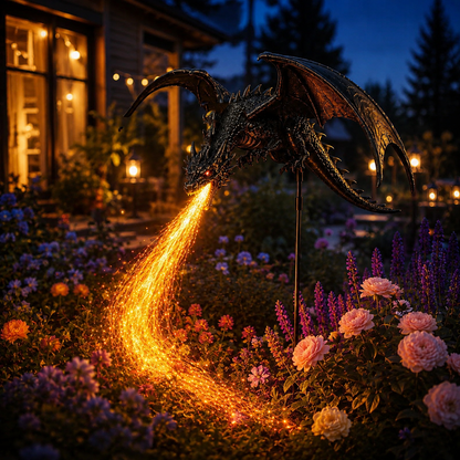 🐉 50% OFF 2027 Dragon’s Ember Solar Garden Light 🔥 Magical Halloween Outdoor Decor
