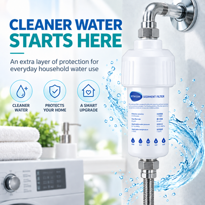✨ High-Flow Tap Water Sediment Filter | Tool-Free Inline Pipeline Purifier with Visual Clear Housing 🚰