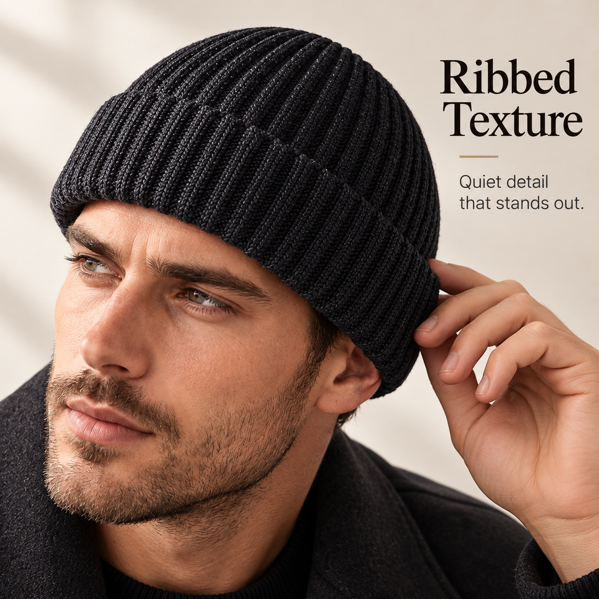 🧶 Minimalist Ribbed Knit Short Fisherman Beanie for Everyday Streetwear ☕
