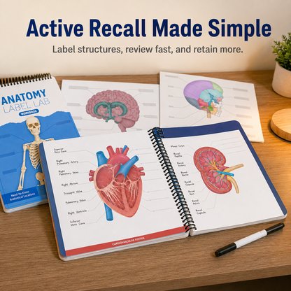 📚✨ 50% OFF Reusable Anatomy Study Workbook 🧠 100+ Illustrations for Active Recall