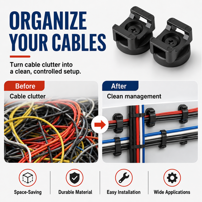 🧲 50% OFF Magnetic Cable Tie Mounts 🔧 Strong Hold, Easy Cable Management
