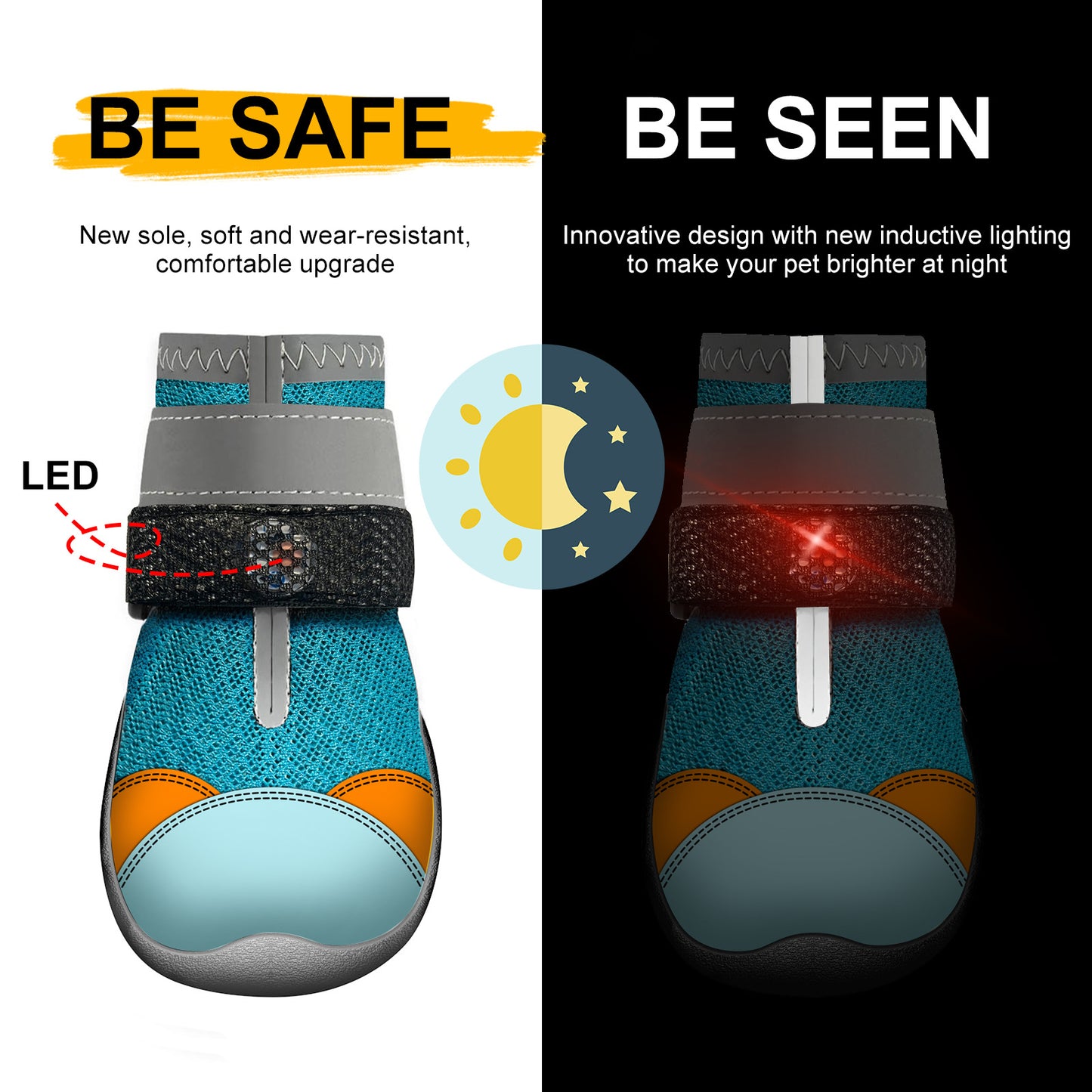 LED Light-Up Dog Boots