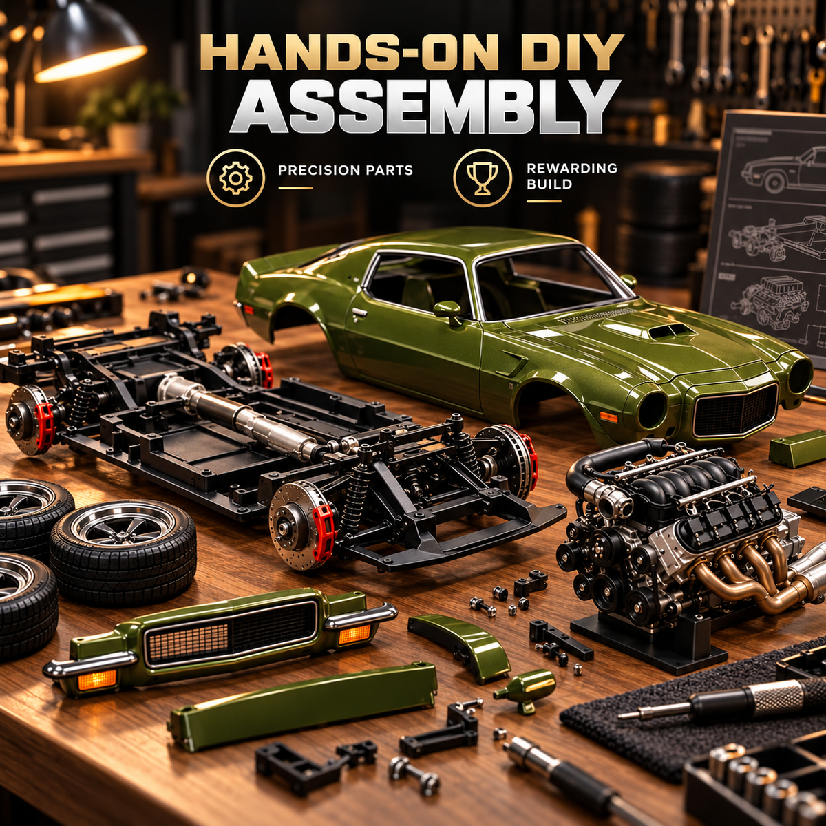 🚗 DIY Classic Muscle Car Model Kit – Build & Display