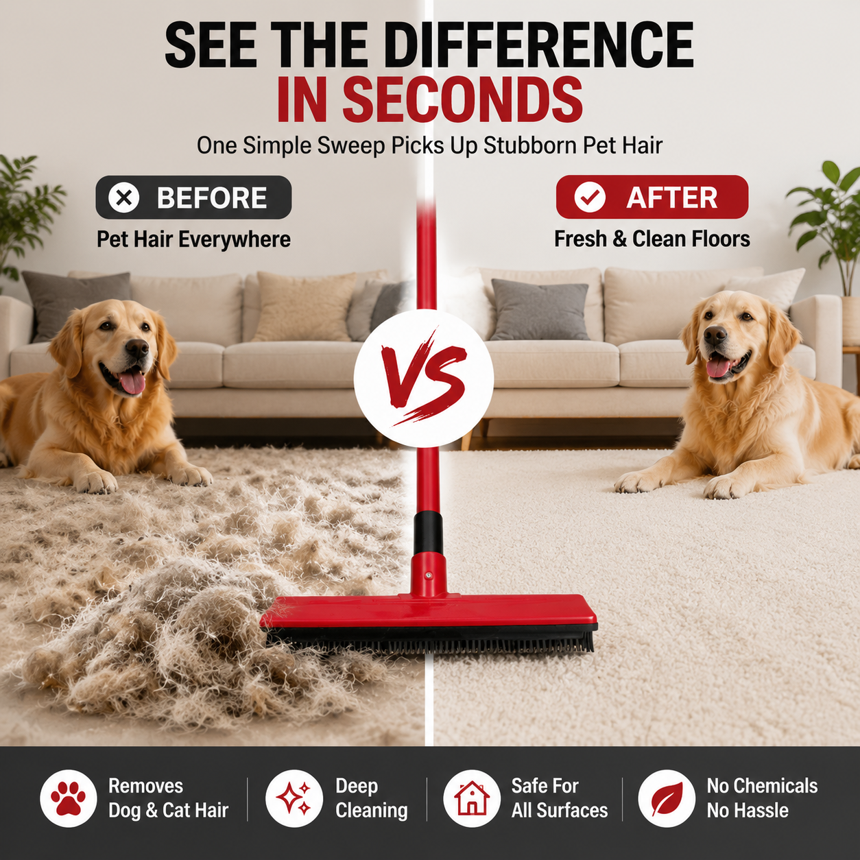 Long Handle Pet Hair Remover