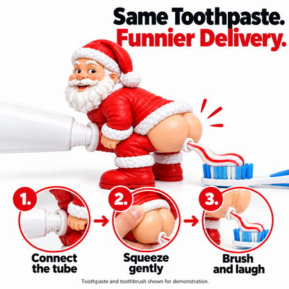 🎅 Cheeky Santa Toothpaste Topper - Funny Christmas Gag Gift 🎄