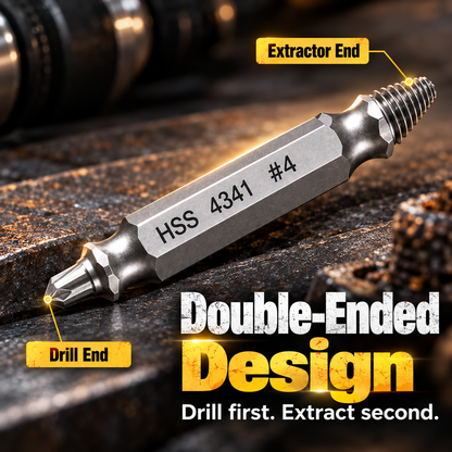 🔧 6-Piece Double-Ended Screw Extractor Set – For Stripped, Broken & Rusty Screws