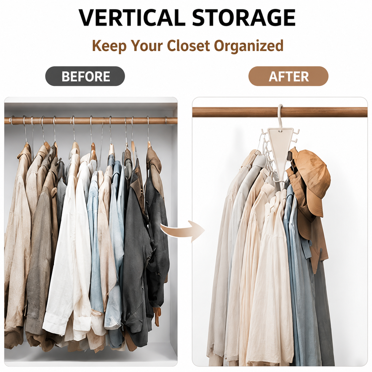 🔥 50% OFF 3 Pack-Smart Triangle Closet Organizer Hanger – Save Space & Hang More Clothes Easily