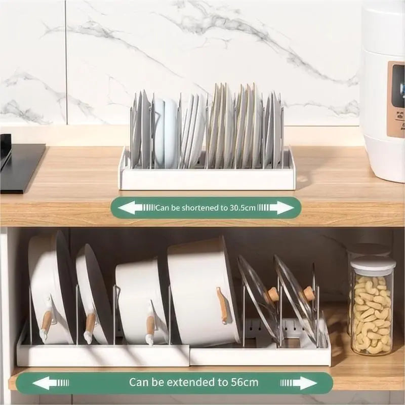 🔥 49% OFF Expandable Pot & Lid Organizer – Turn Cabinet Chaos Into Order