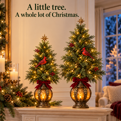 🐦🎄 Cardinal Glow Trees™ | Lighted Christmas Lantern Decor