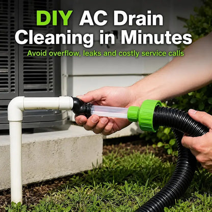❄️ 49% OFF AC Drain Line Cleaner Adapter – Universal HVAC Condensate Pipe Unclogger