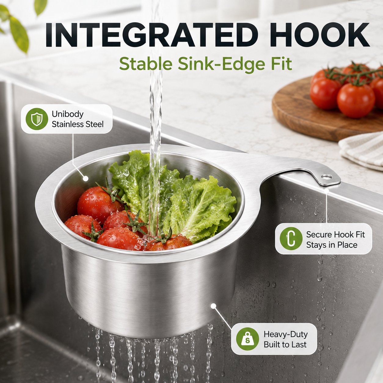 🔥 48% OFF 304 Stainless Steel Hanging Sink Strainer Basket – Rinse, Drain & Prep With Ease