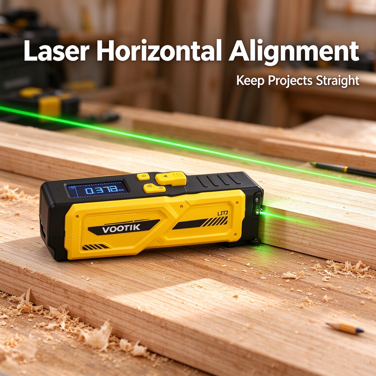 🔥 VOOTIK 3-in-1 Digital Tape Measure – Laser Alignment & Magnetic Design