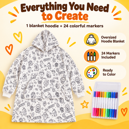 ✨ Wear Your Own Artwork – Cozy Coloring Hoodie for Kids & Adults