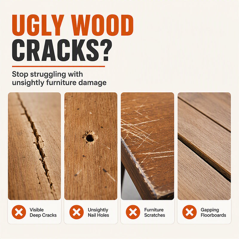 🔥49% OFF 2 Pack-Professional Wood Filler Repair Paste – Fill Cracks, Holes & Scratches