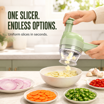 🔥 50% OFF 4-in-1 Electric Vegetable Cutter ⚡ Slice, Mince, Peel & Clean in Seconds