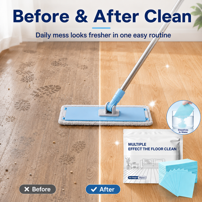 🧹 48% OFF- Compact Floor Cleaner Sheets 100 Pack 💧 No Bulky Bottles