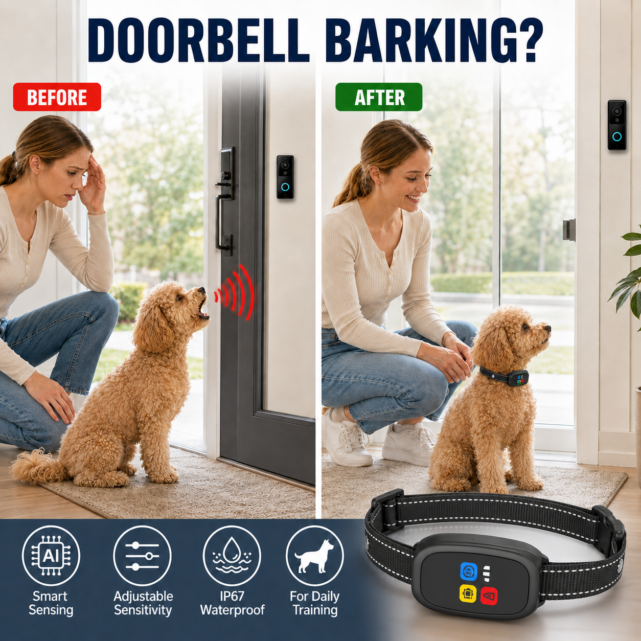 🔥 LIMITED-TIME 50% OFF! 🐶Smart Anti-Bark Collar for Dogs