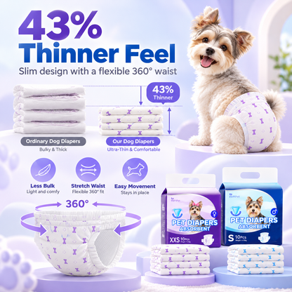 🐾 Leak-Proof Dog Diapers with Wetness Indicator for Heat & Incontinence 💜