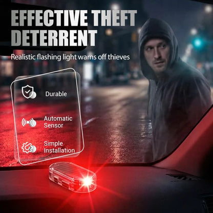 🚗 4-Pack Solar Car Security Warning Light – LED Theft Deterrent