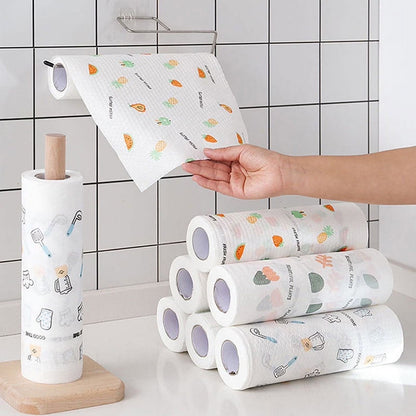🔥 50% OFF 50-Sheet Cleaning Cloth Roll 🧽 Wipe, Wash & Reuse