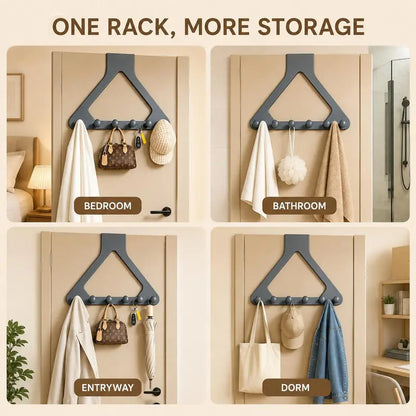🏡 More Space, Less Clutter! ✨ No-Drill Door Hook Rack for Bags & Clothes