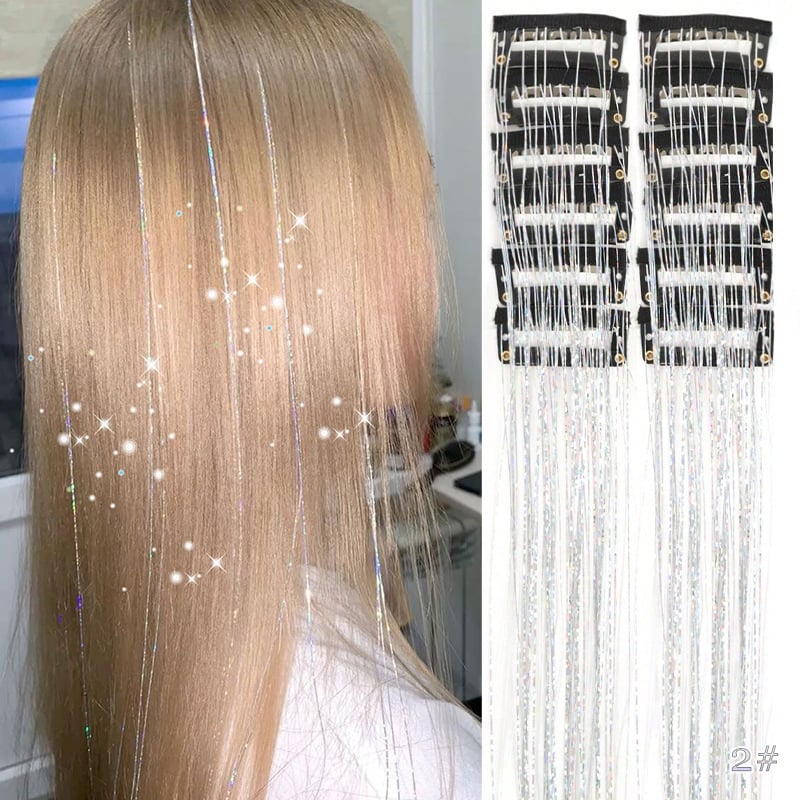 🔥Last Day50%OFF ✨Clip-in Tinsel Hair Extensions (12 tablets) box
