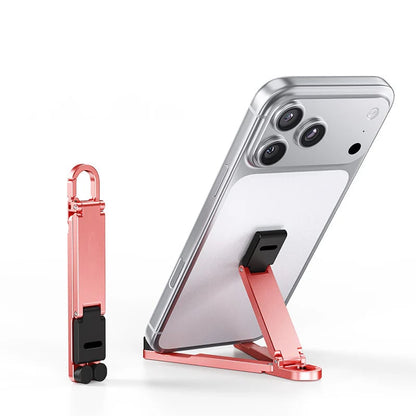 💯🔥HOT SALE 50% OFF🎁📱 Ultra-Compact Foldable Aviation Aluminum Keychain Phone Stand with Carabiner Clip ⚡