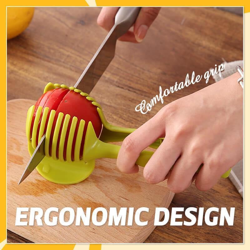 🍅 49% OFF Vegetable Slicing Guide 🔪 8-Slot Kitchen Cutting Tool & Food Tongs