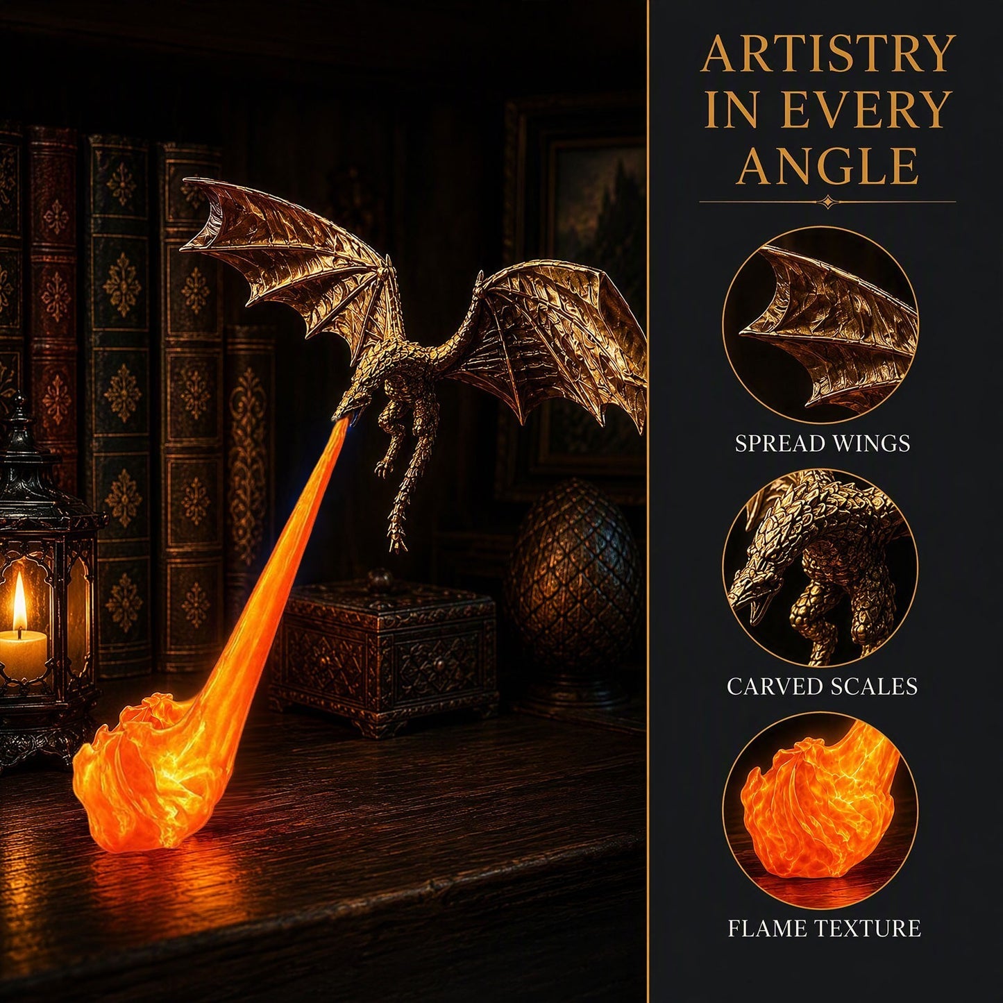 🐉 50% OFF Flying Dragon Bookshelf Light – Bring Fantasy to Life 🔥