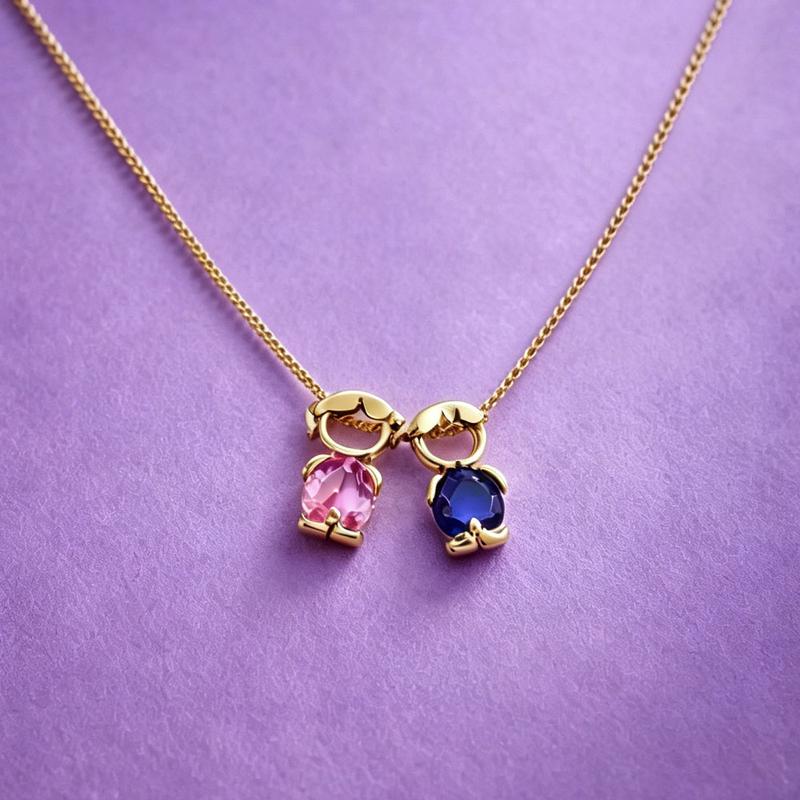 💖Children Birthstone Necklace Boy & Girl Charm Necklace